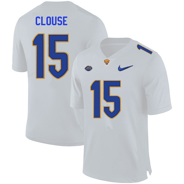 Men #15 Logan Clouse Pitt Panthers College Football Jerseys Sale-White